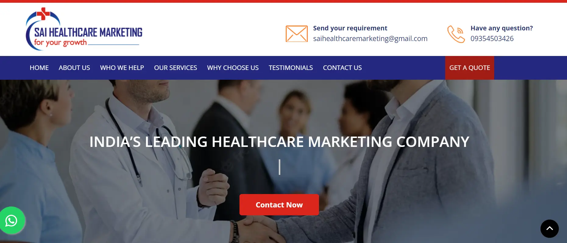 Sai Healthcare Marketing Homepage with Contact CTA and India s Leading Healthcare Marketing Company Claim Sai-Healthcare-Marketing-Homepage-with-Contact-CTA-and-India_s-Leading-Healthcare-Marketing-Company-Claim.webp