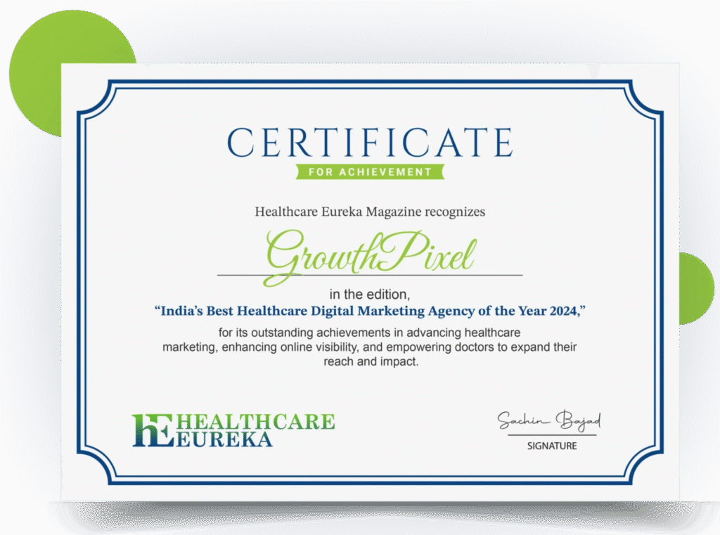 GrowthPixel – Certificate of Achievement Healthcare Eureka